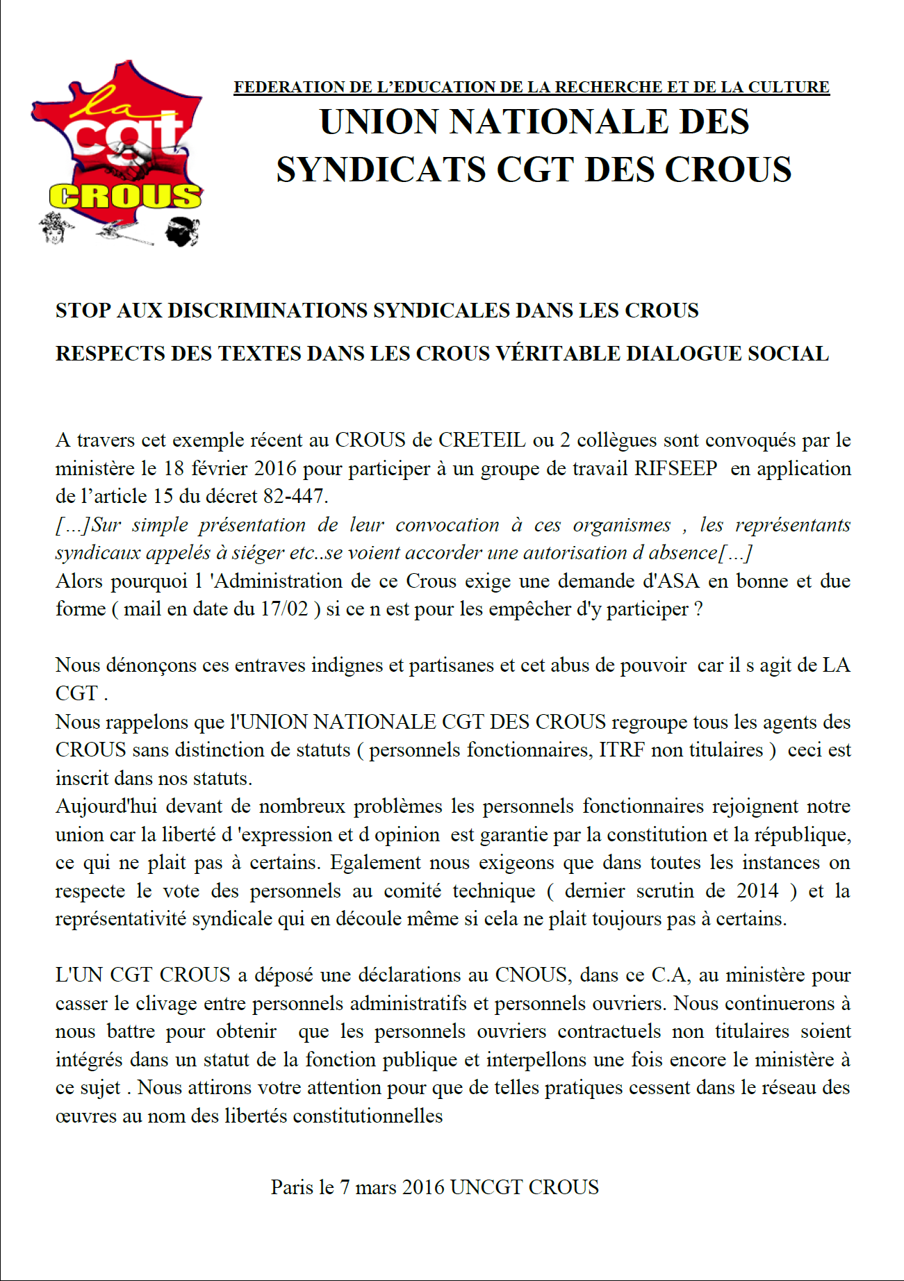 Ca mars 2016