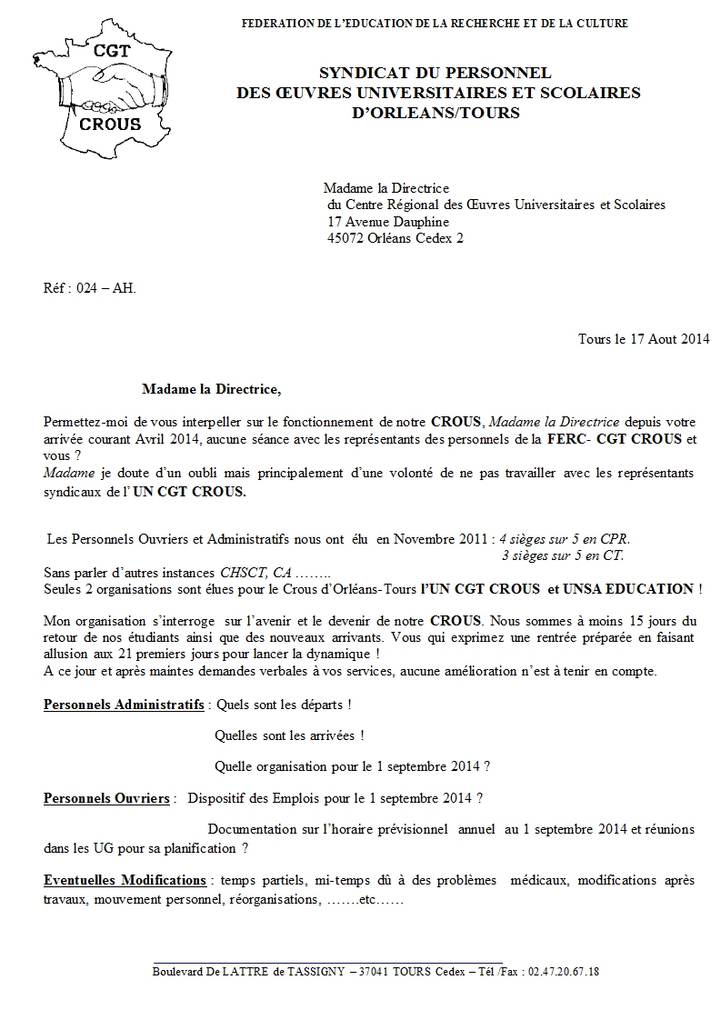 Syndicale madame la direc